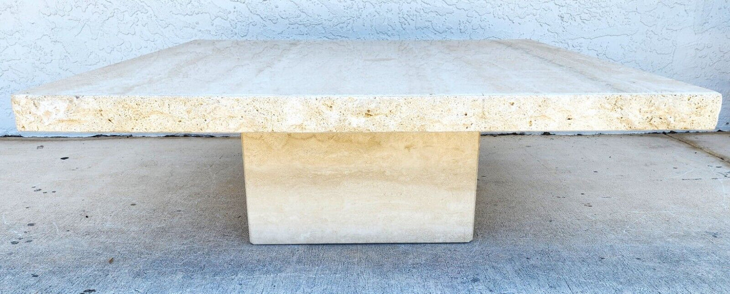 Travertine Coffee Table Italian Live Edge 1970s by STONE INTERNATIONAL