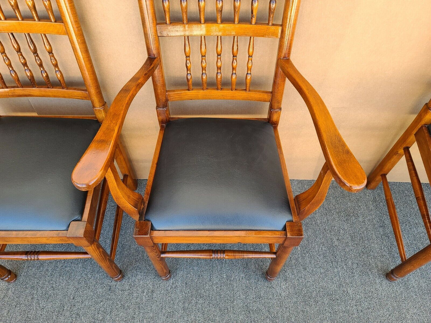 Set of 6 LUIGI LOVATO Tuscan Italian Style Solid Wood Dining Chairs Italy