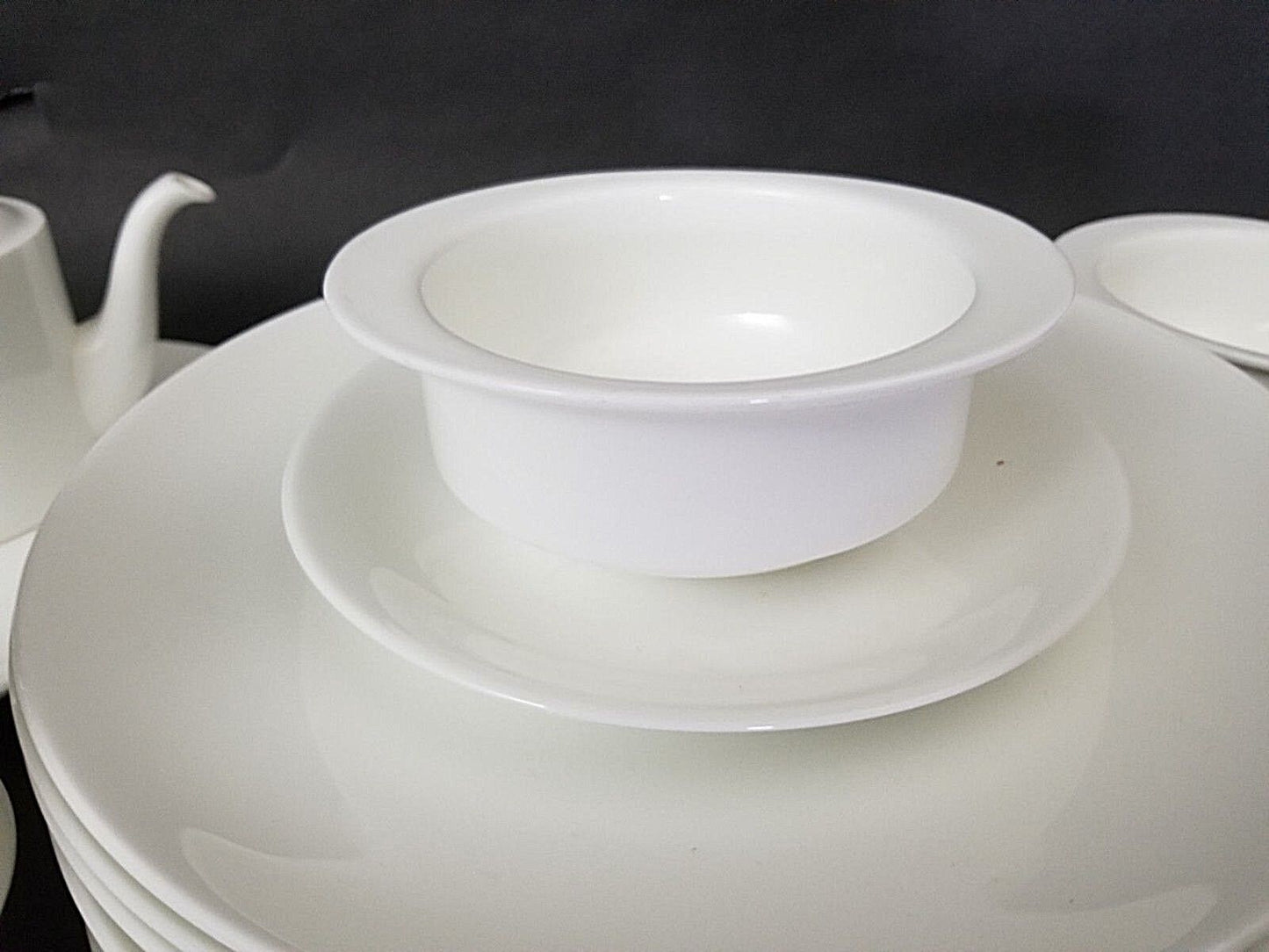 (1) Wedgwood INSPIRATION Bone China White Flat Cream Soup Bowl & Saucer