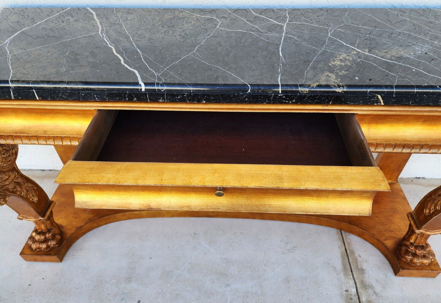 Console Table Marble & Giltwood Italian by HENREDON