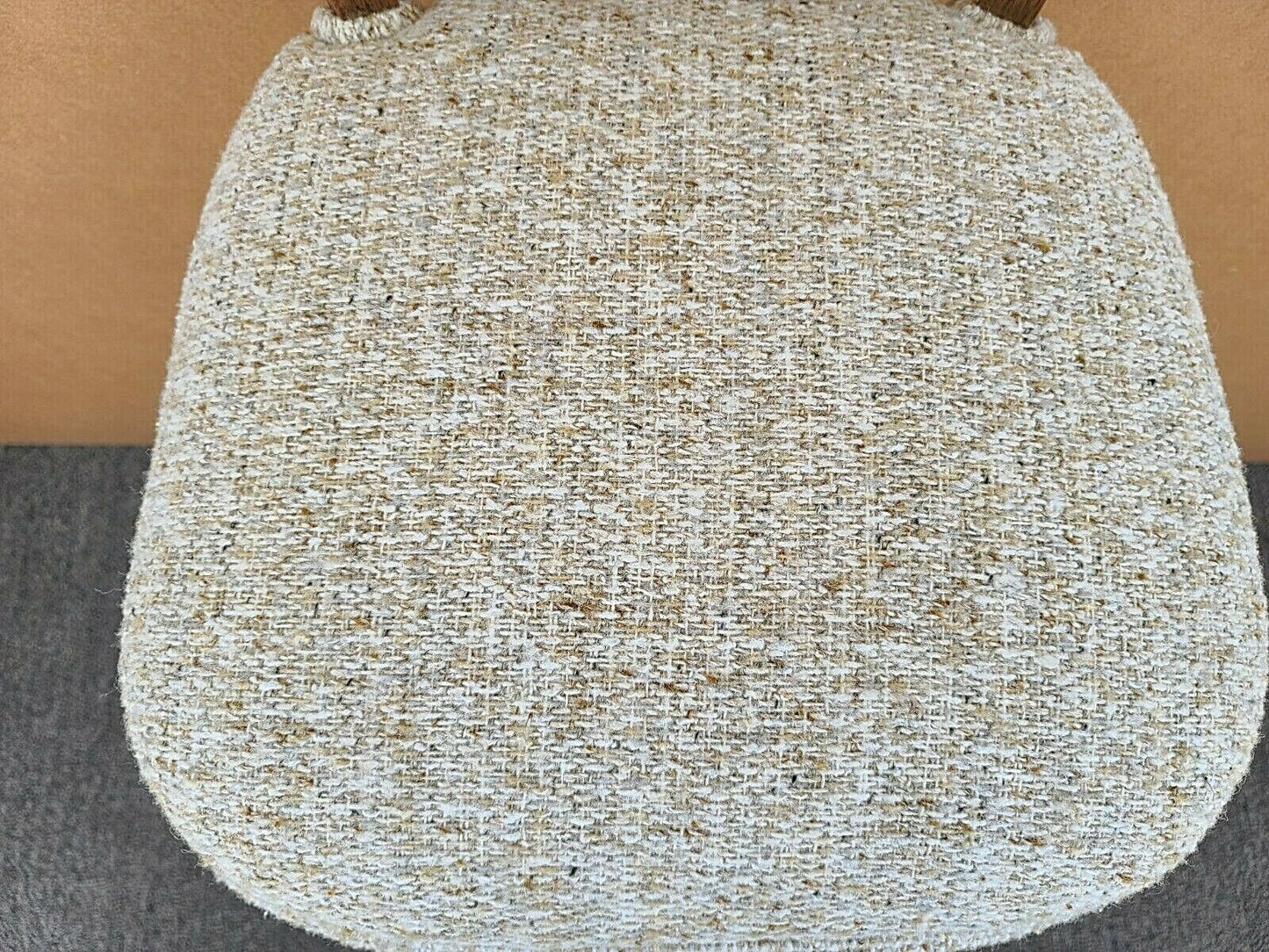 Vintage Mid Century Danish Modern Caned Back 360 Swivel Barstool