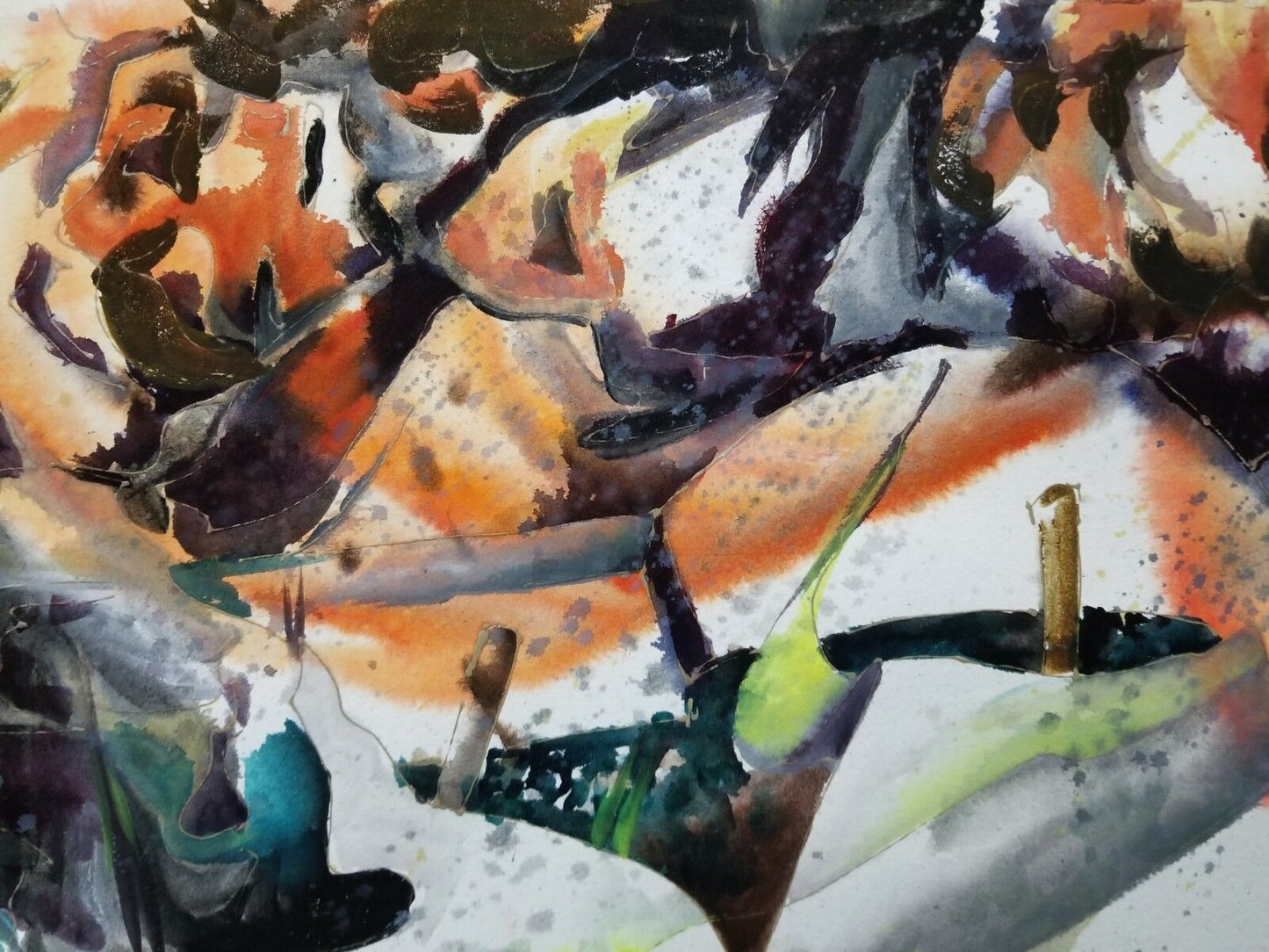 Large Original Abstract Watercolor Painting 30" x 22"