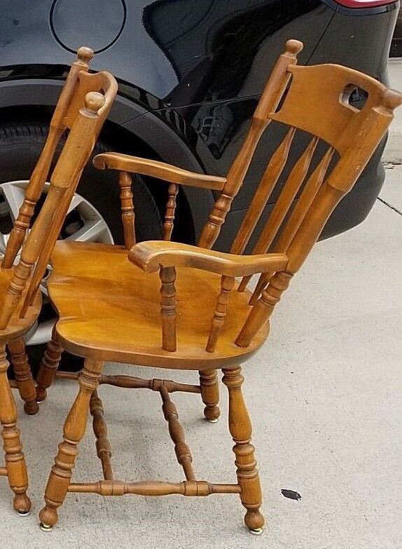 (1) Vintage S Bent Colonial Armchair Dining Chair Model 973 752 (Rare Style)