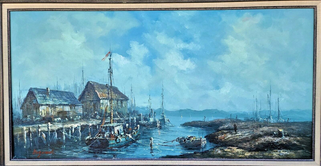 Original Signed HAYWOOD Seascape Landscape Oil Painting