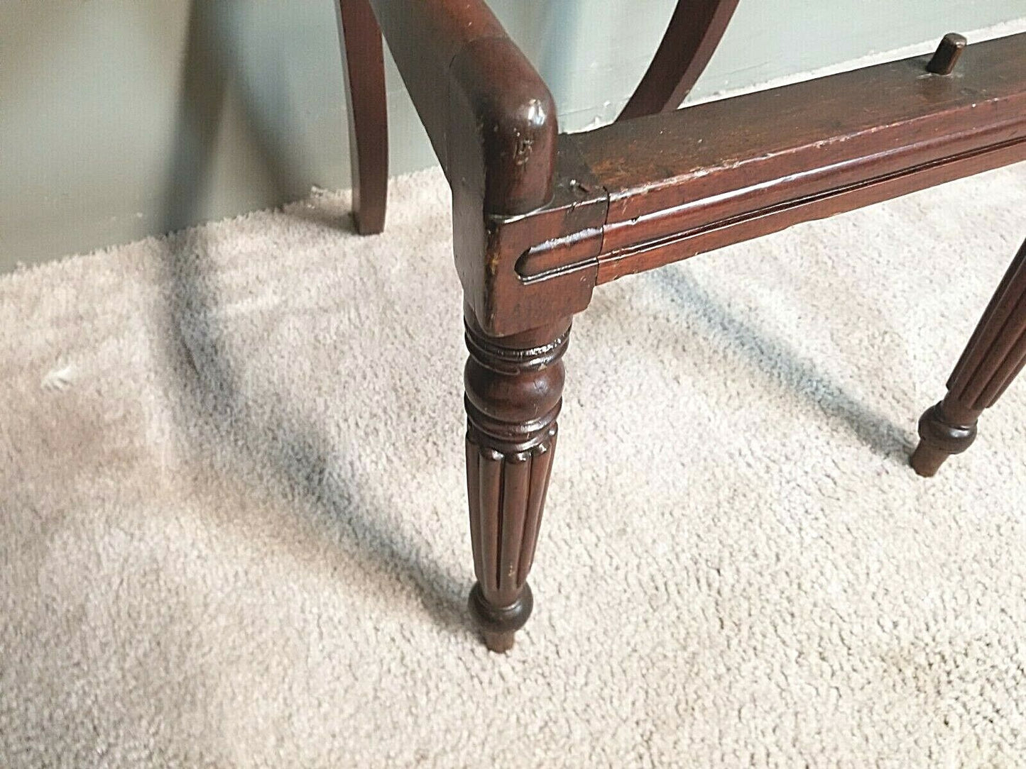 Antique 1800's George III Style Mahogany English Regency Desk Vanity Chair