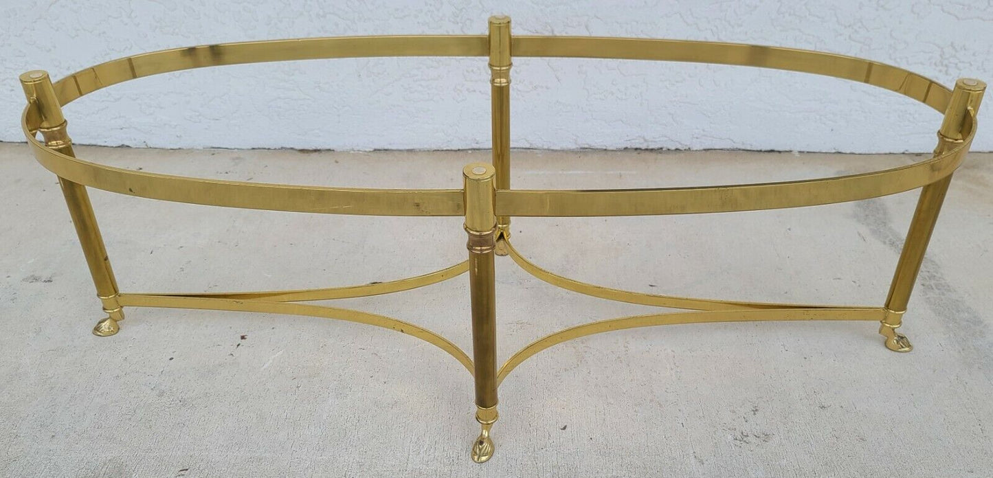 Vintage LaBarge Hollywood Regency Brass Hoof Footed Cocktail Coffee Table Italy