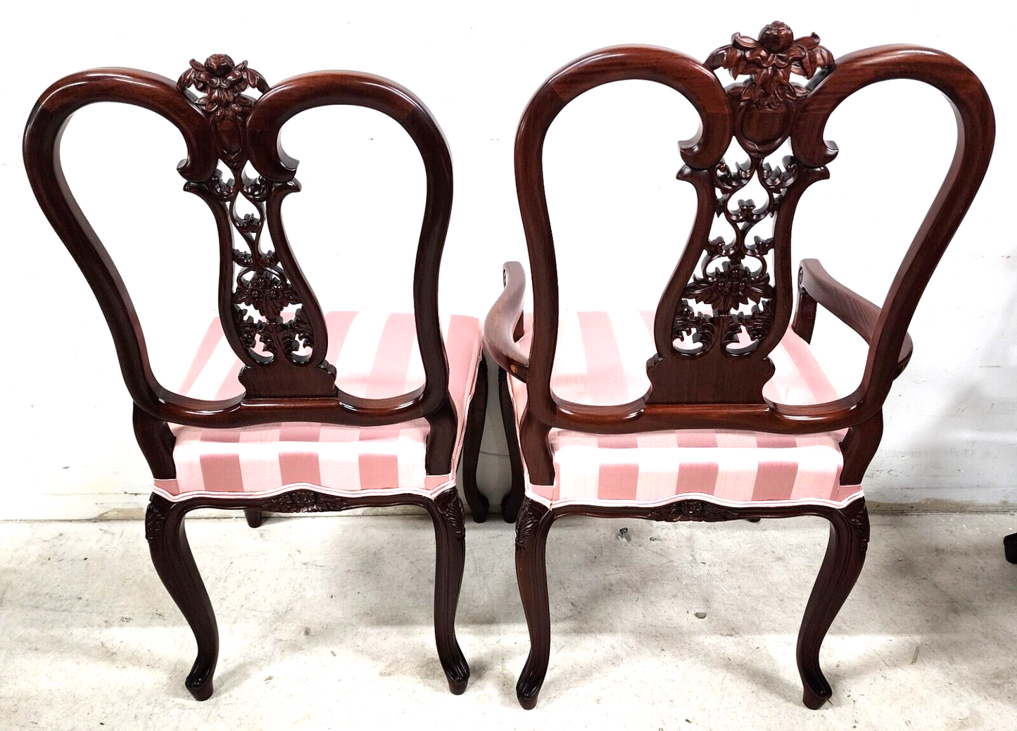Rosewood Dining Chairs Asian Chinoiserie Vintage