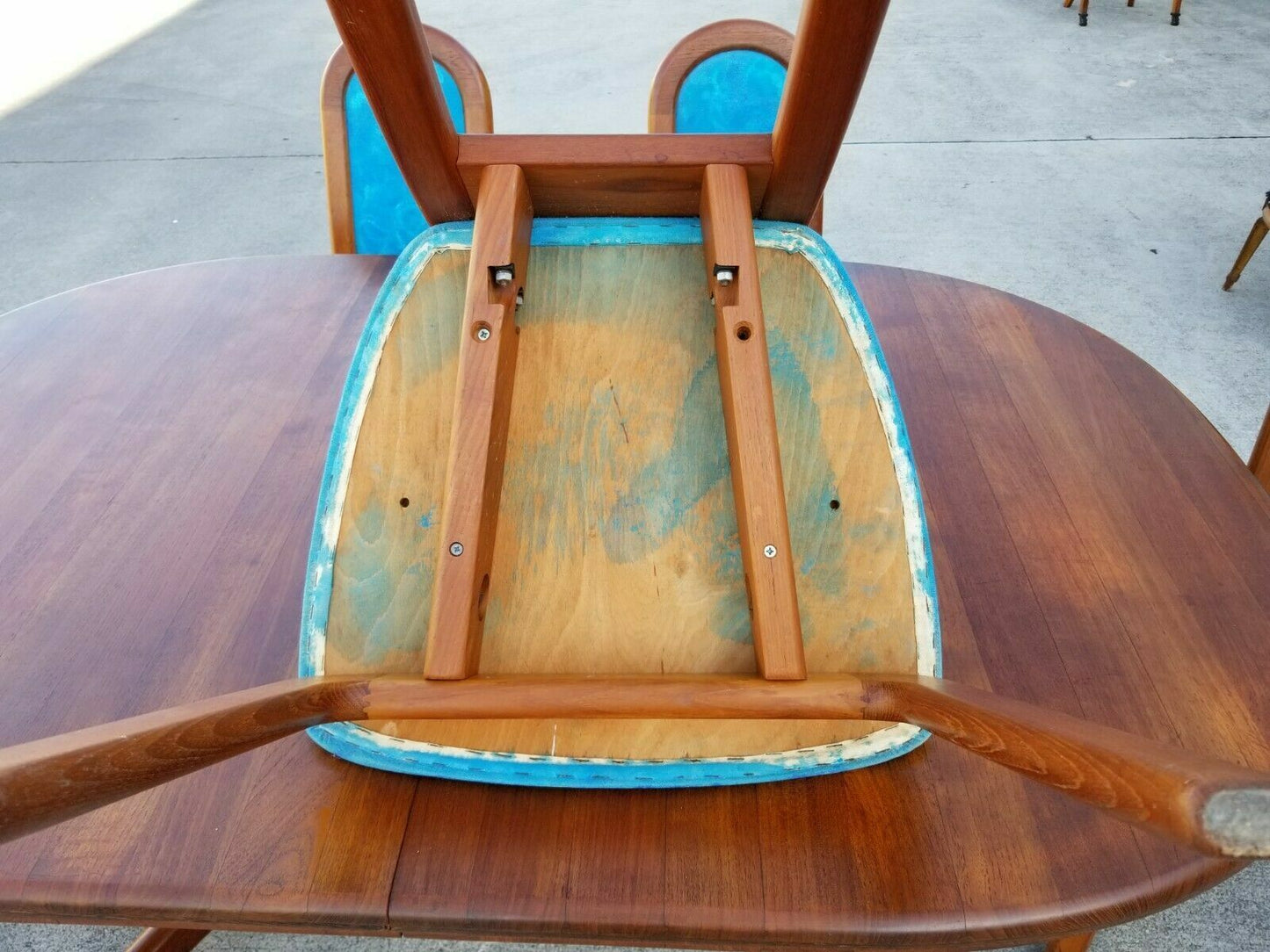 Set of 5 Vintage MCM SKOVBY MØBELFABRIK Solid Teak Dining Chairs Denmark 1960's