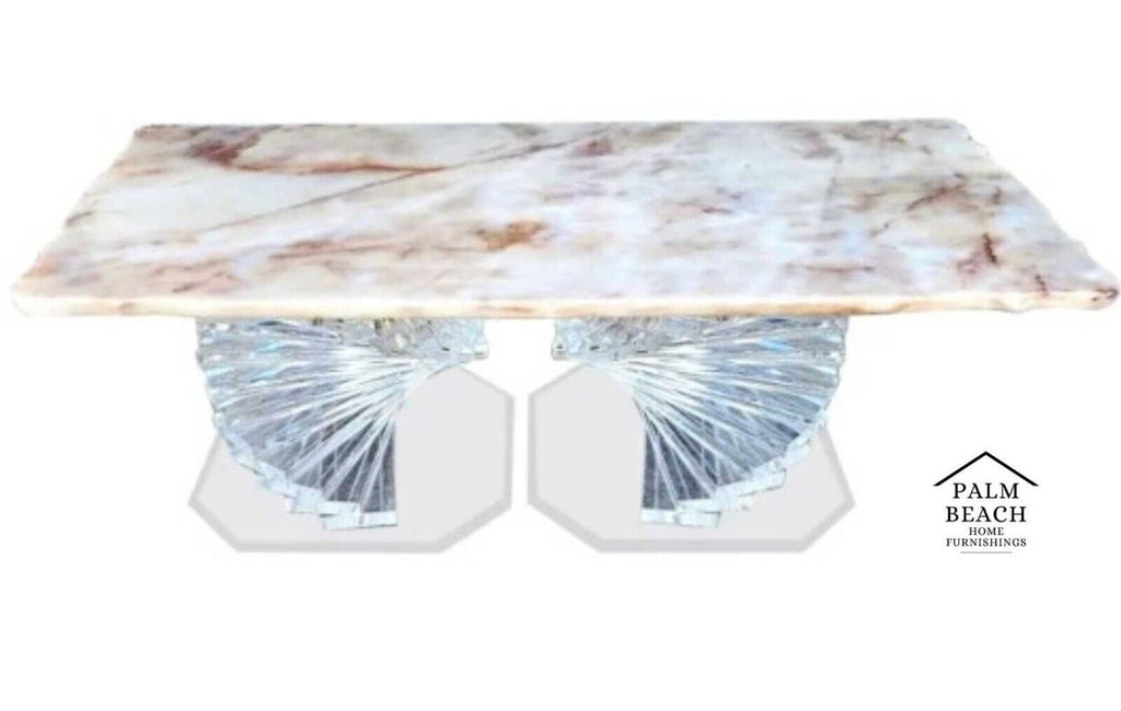 Vintage Marble & Lucite Coffee Table