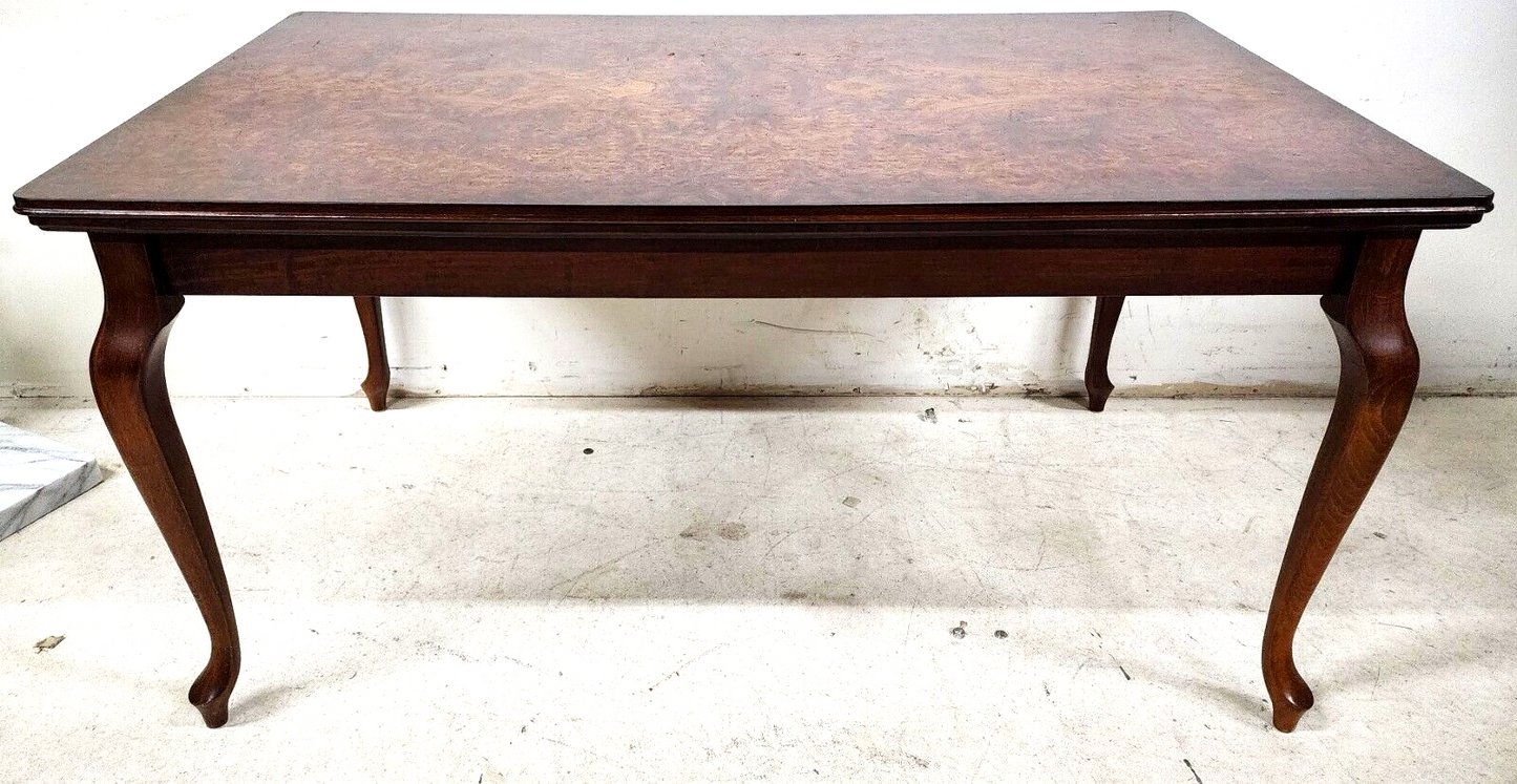 French Dining Table High Gloss Birdseye Maple Extendable