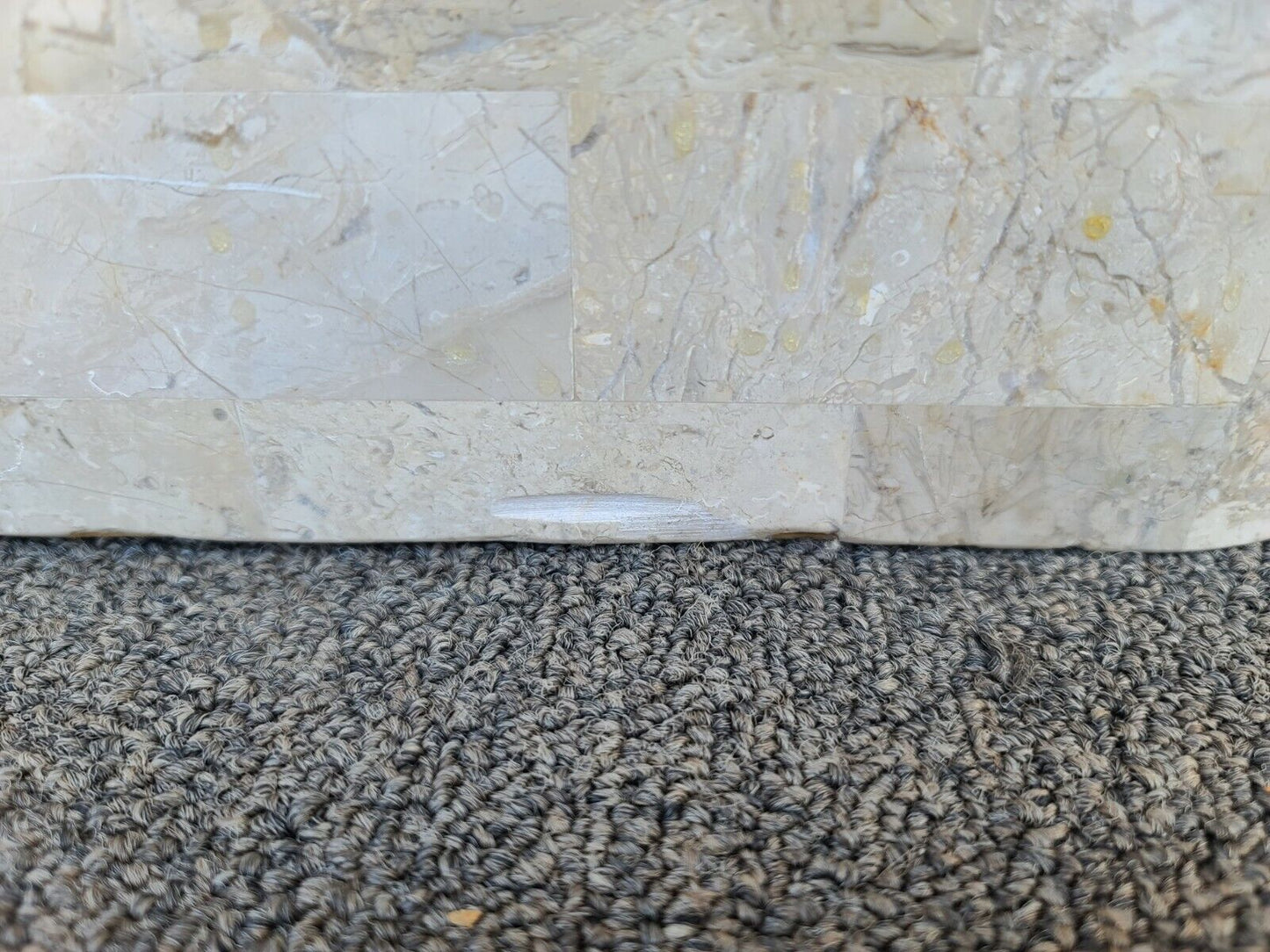 70's KARL SPRINGER Style Tessellated Fossil Stone Coffee Side Table