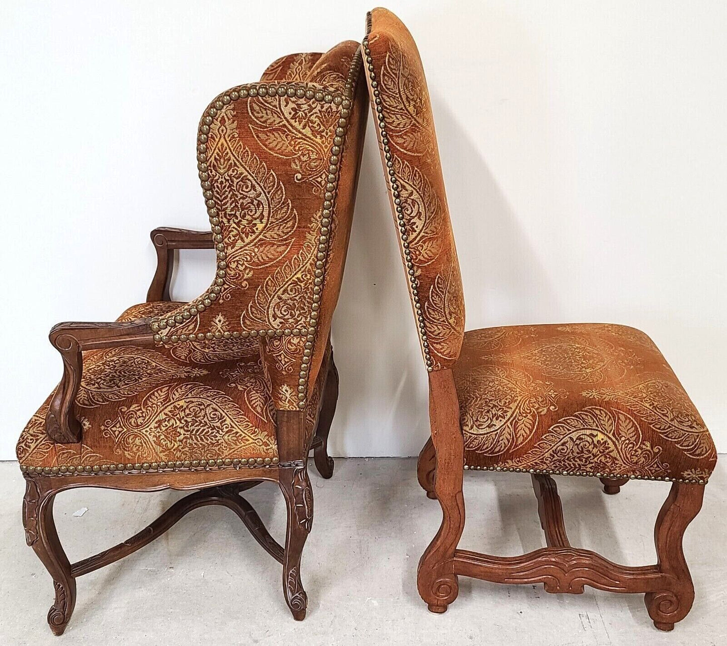 (8) Os De Mouton Wingback Dining Chairs by CENTURY FURNITURE
