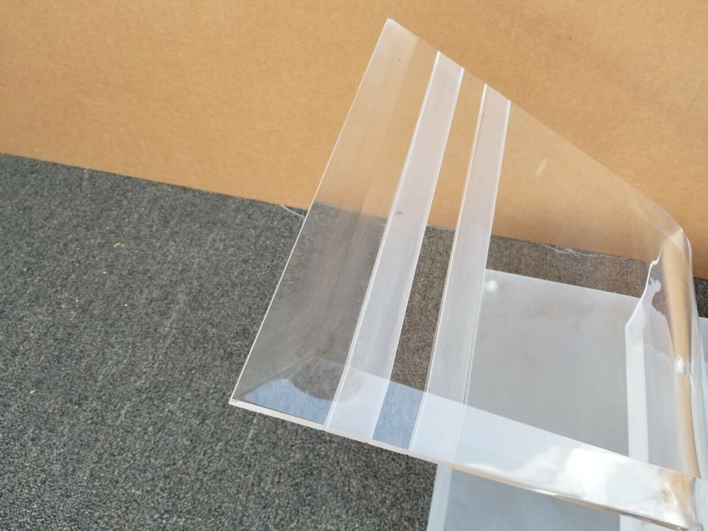 54" MCM Vintage Rolling Butterfly Lucite and Glass Center Cocktail Coffee Table