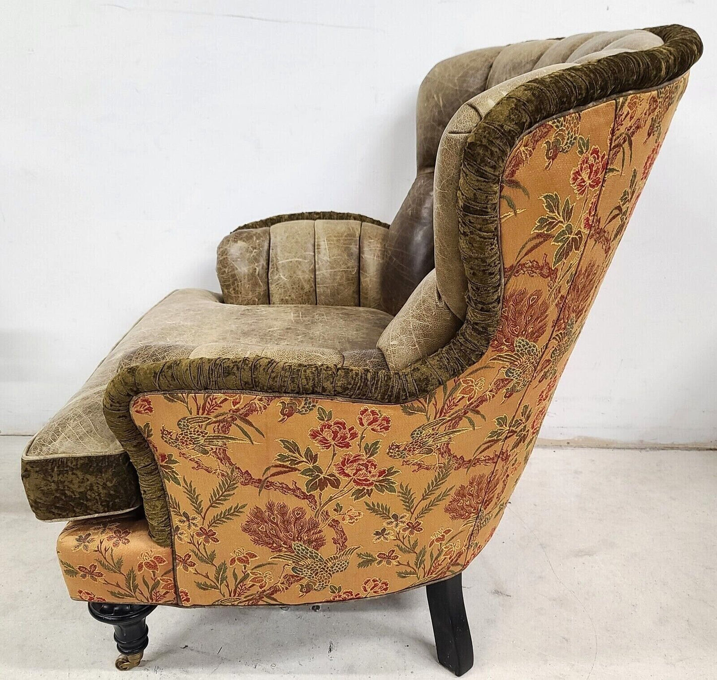 Leather Wingback Library Reading Chair by CAROL HICKS BOLTON for E J VICTOR