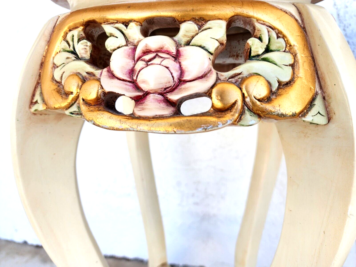 French Side Tables Gold Leaf Gilt Marble Tops