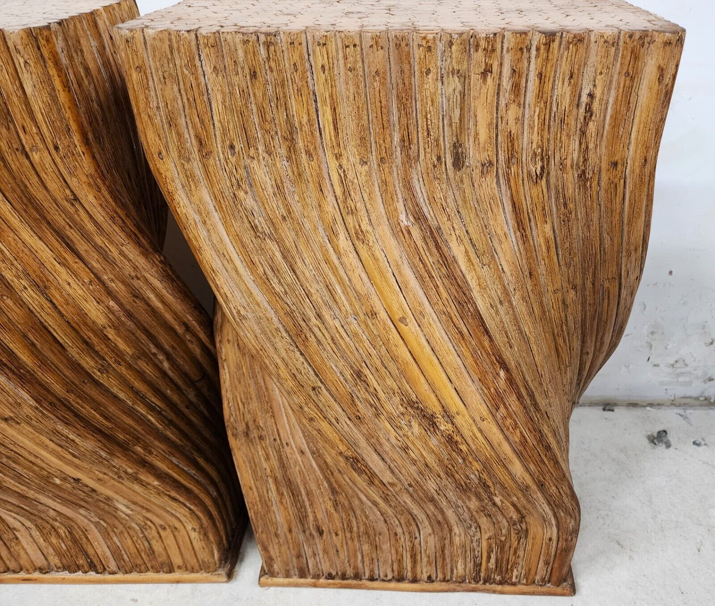 Vintage Bamboo Table Dining Console Bases Pedestals Boho by McGuire