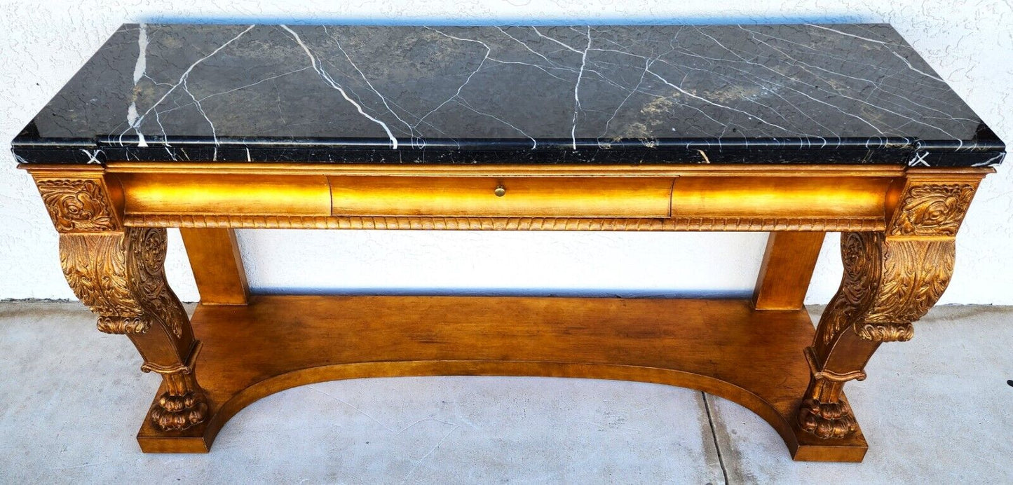 Console Table Marble & Giltwood Italian by HENREDON