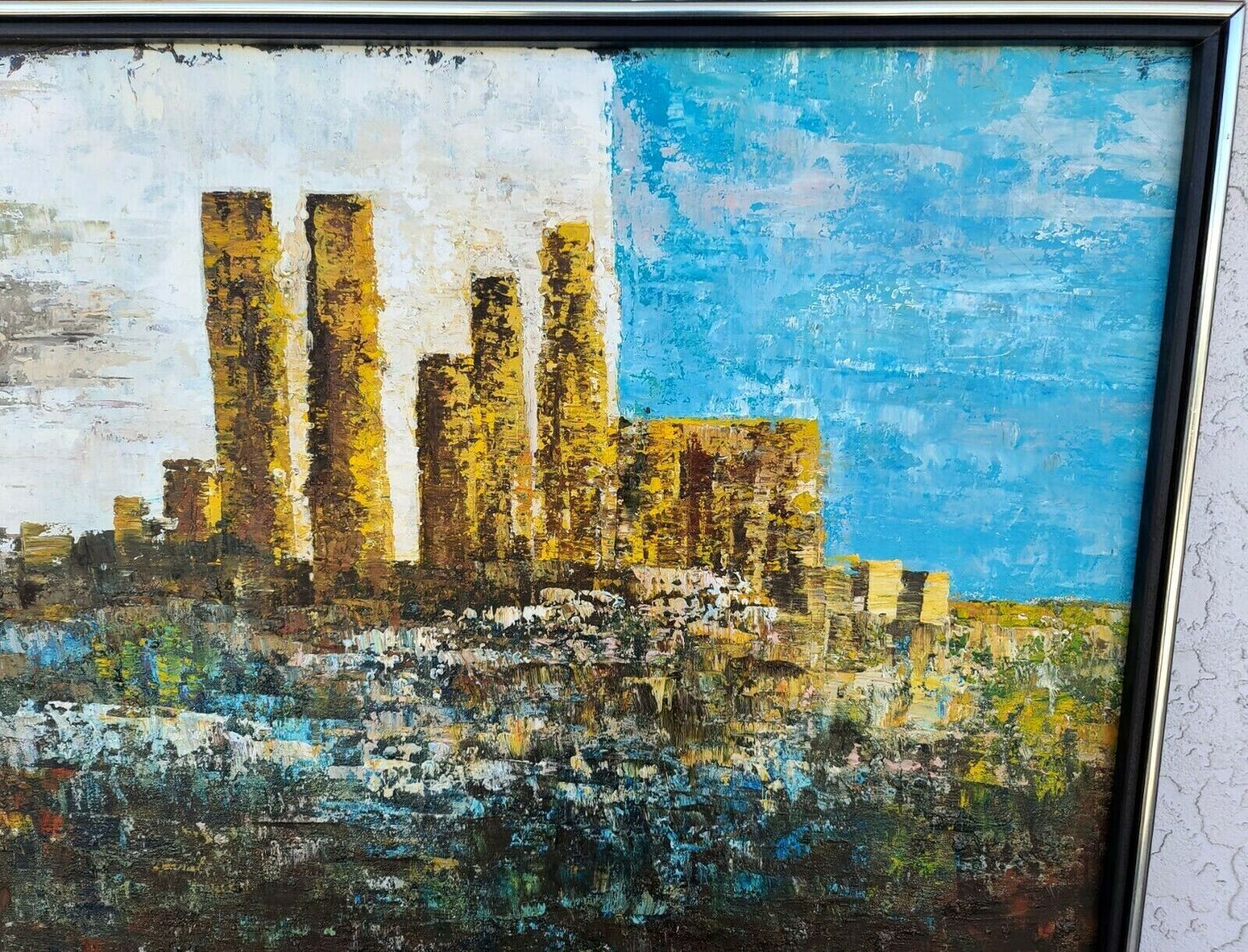 MCM Original Signed W LUCAS Cityscape Oil Painting