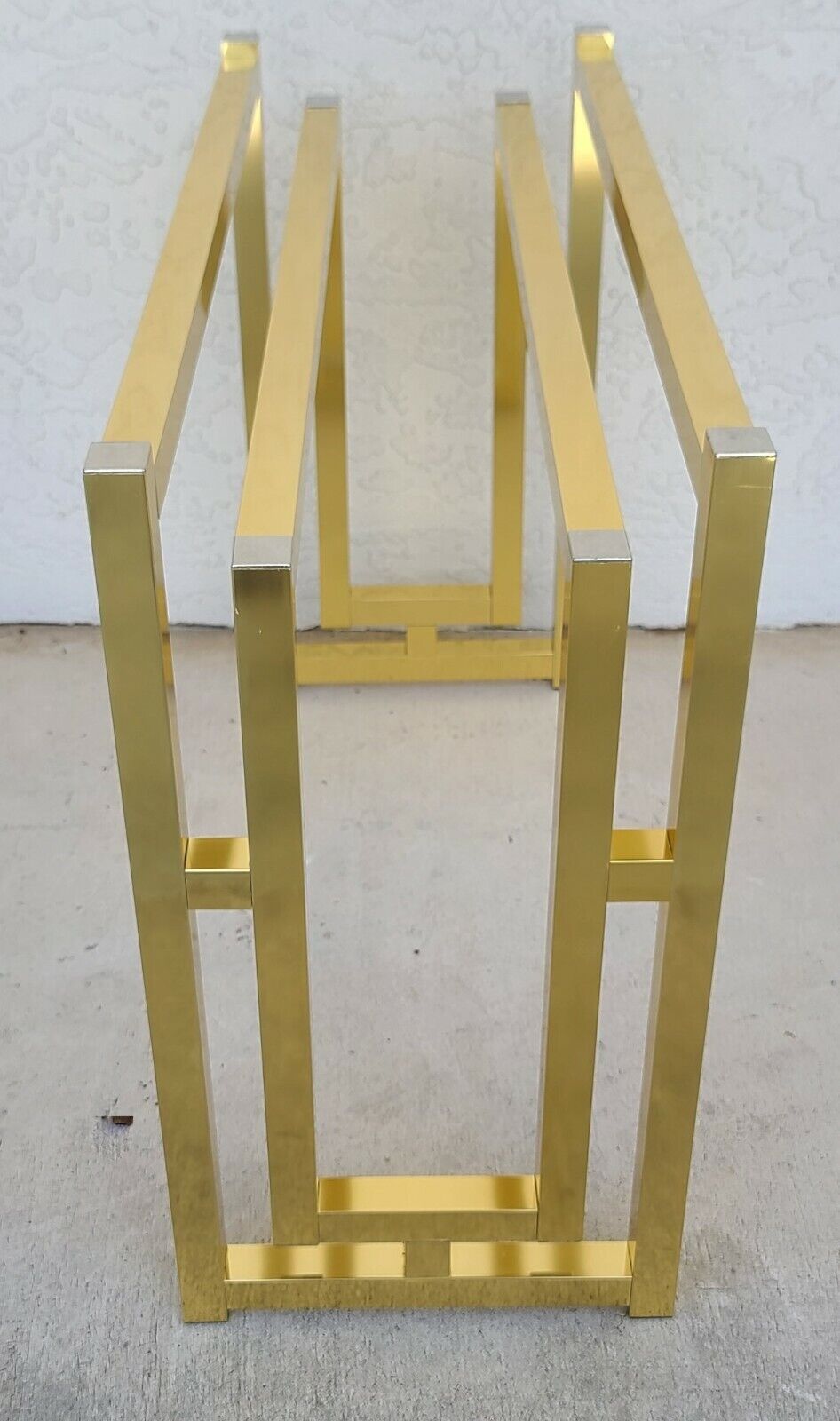 Mid Century Modern Metal and Glass Console Table 52"