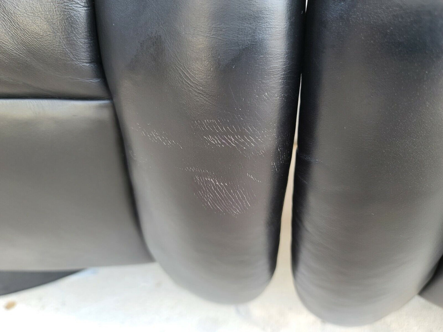 Mid Century Modern Black Leather Swivel Barrel Lounge Chairs by PREVIEW - A Pair