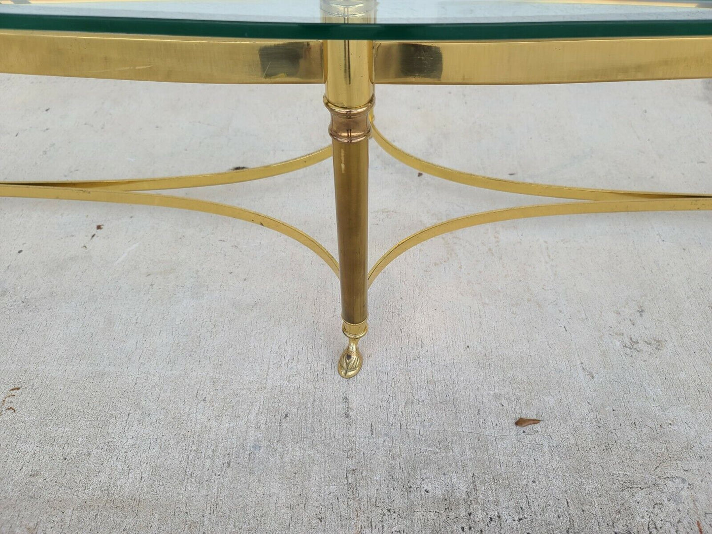 Vintage LaBarge Hollywood Regency Brass Hoof Footed Cocktail Coffee Table Italy