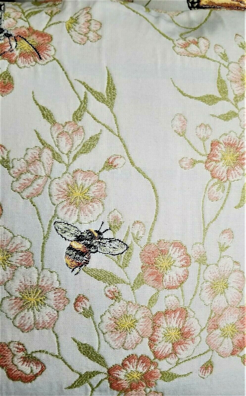 Embroidered Butterfly Bumblebee Floral Brocade Cotton & Down Throw Pillow