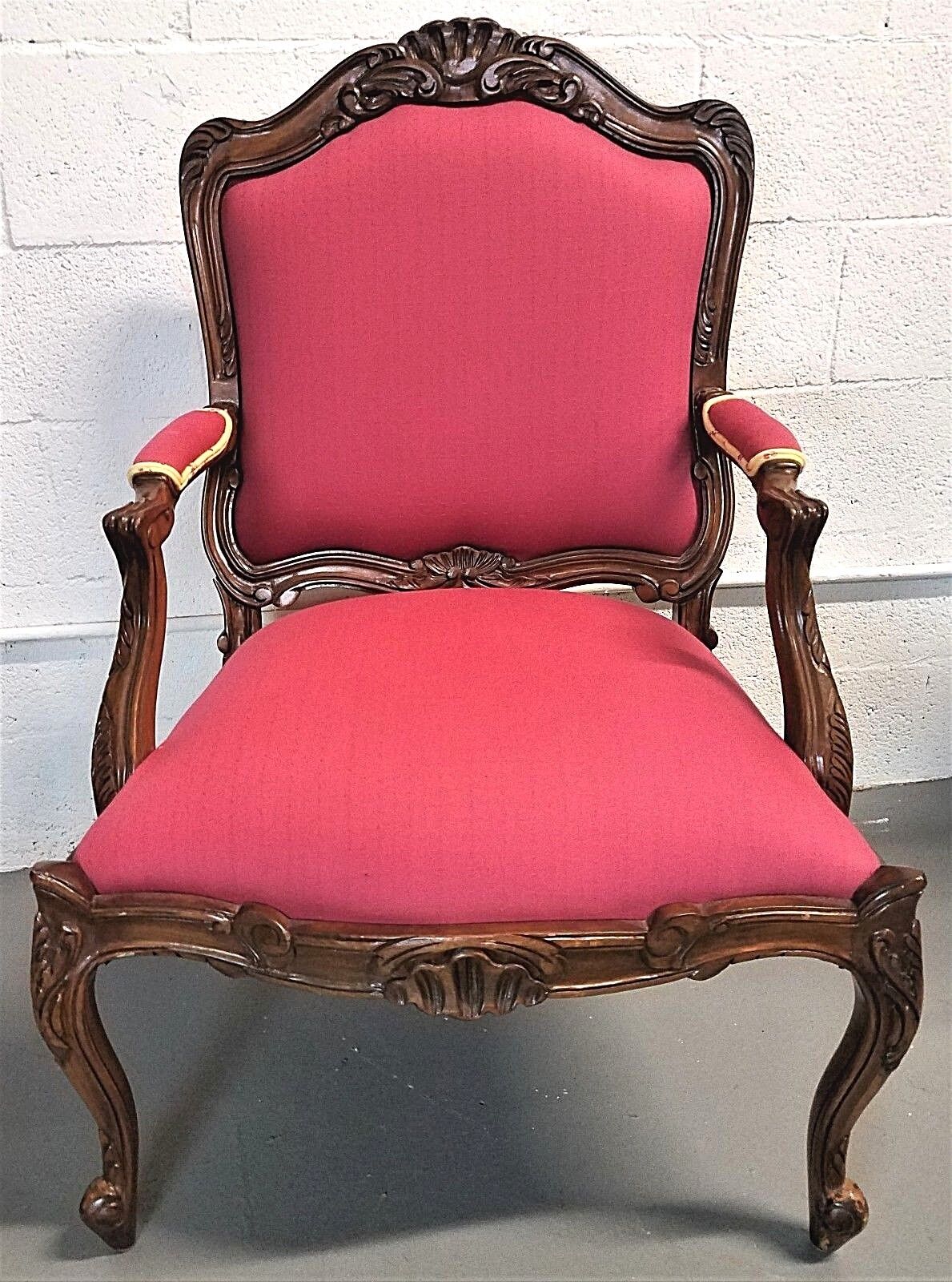 2 CHATEAU DA'X Country French Provincial Tropical Carved Wood Fauteuil Armchairs