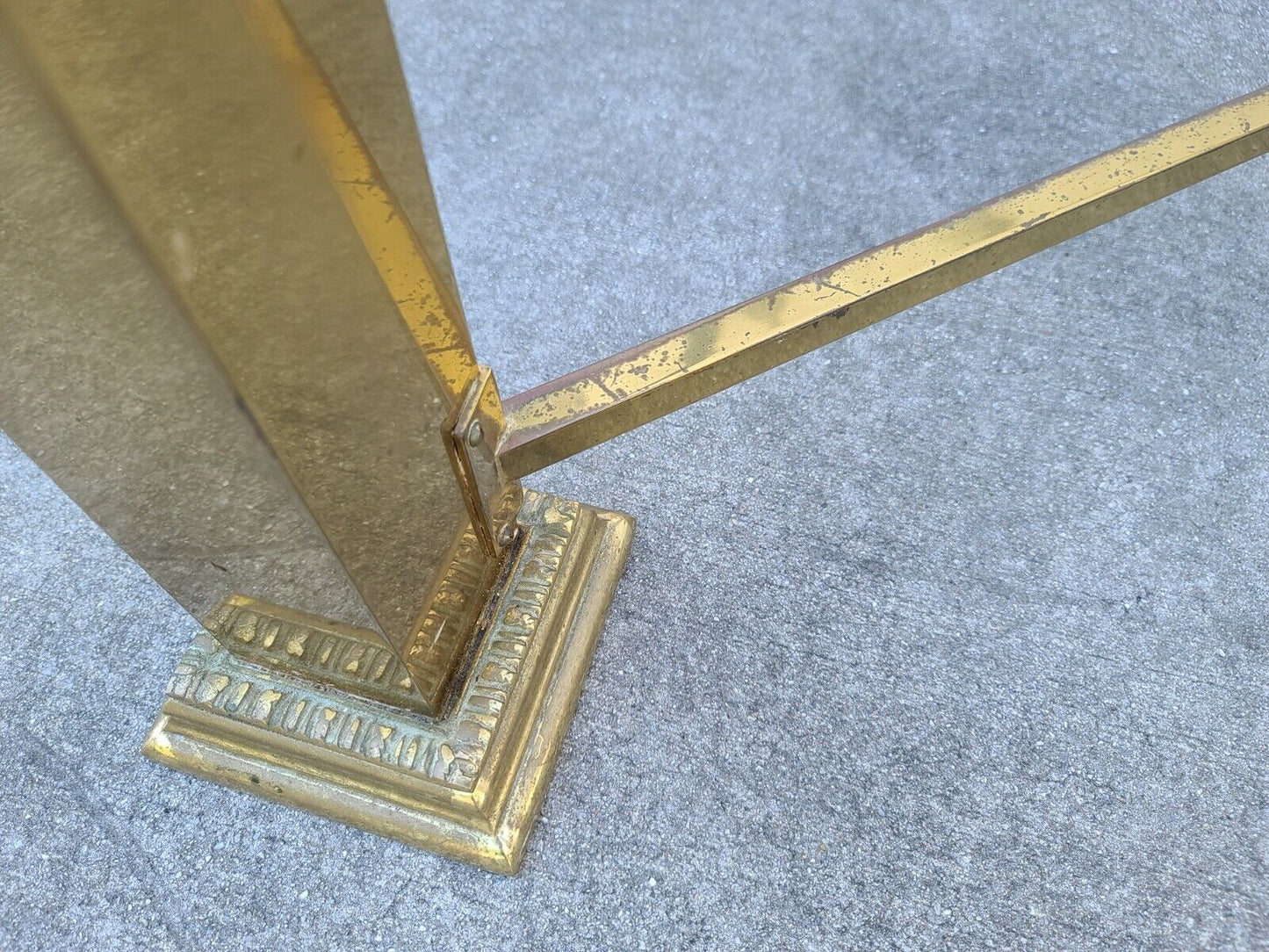 Vintage Italian Brass 4 Column Dining Game Table Base