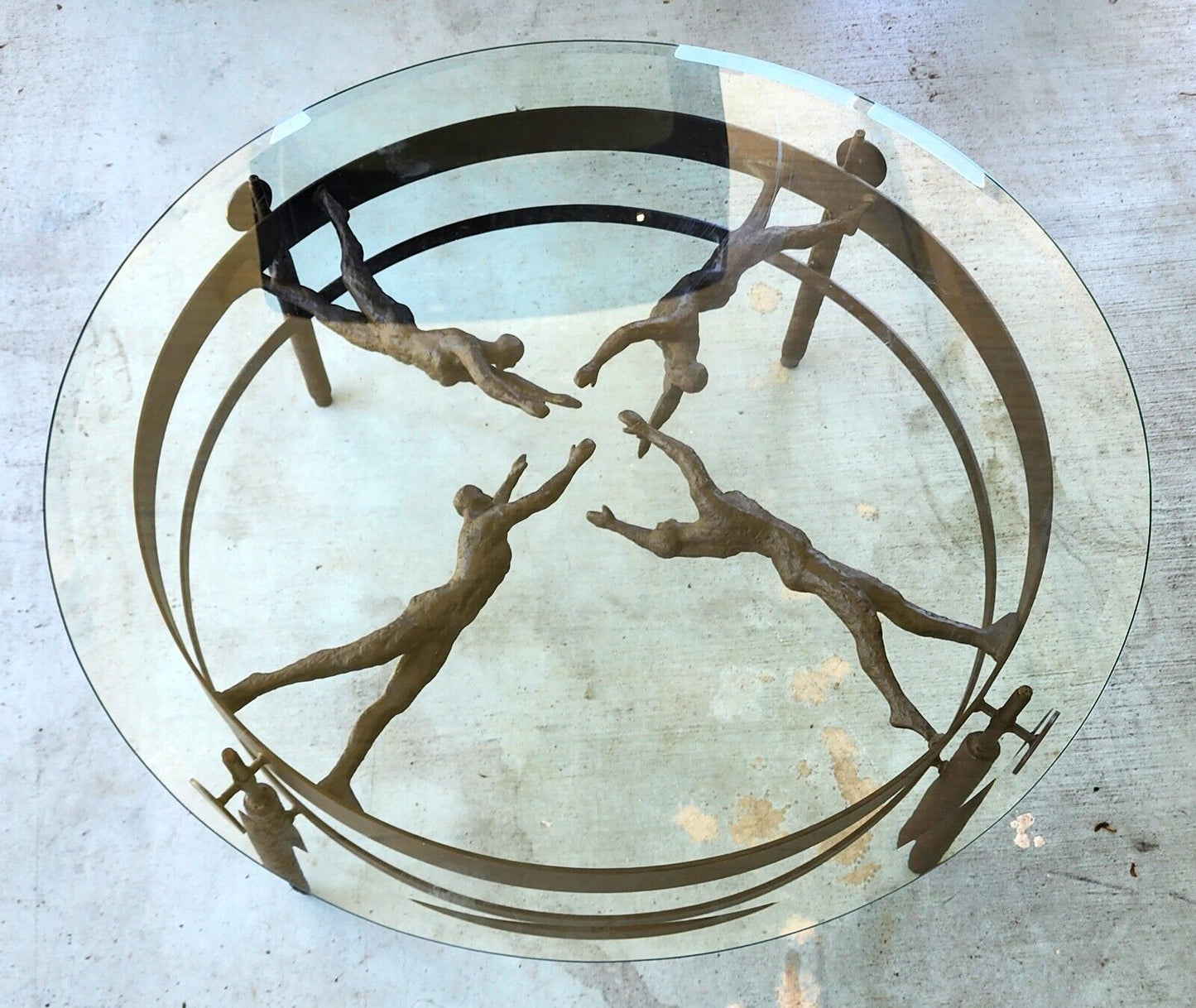 Bronze Cocktail Coffee Table Semi Nude Women Sculpture