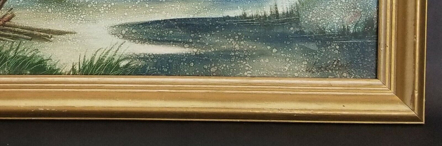 Signed W ZELLER Acrylic on Canvas Framed Seascape Painting