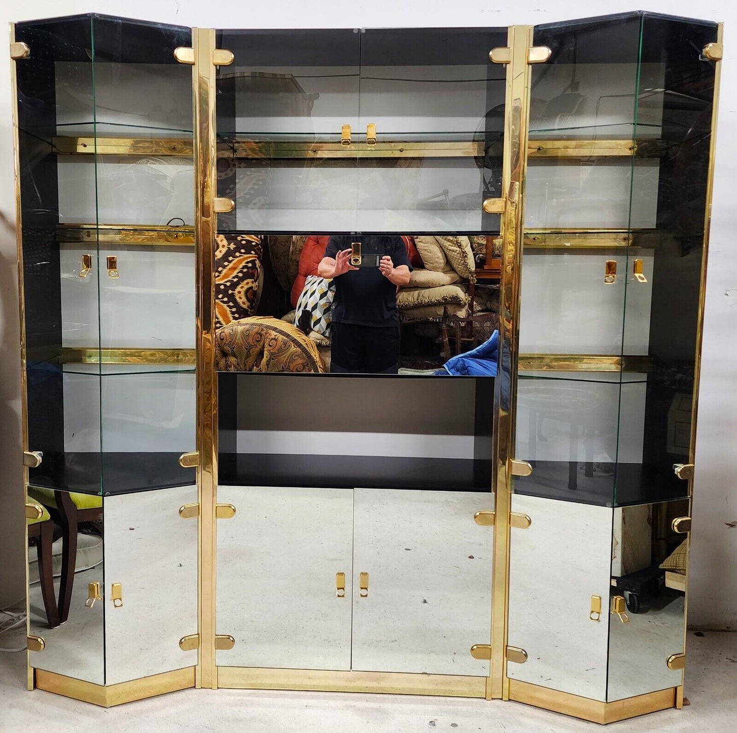 Vintage Wall Display Cabinet with Dry Bar