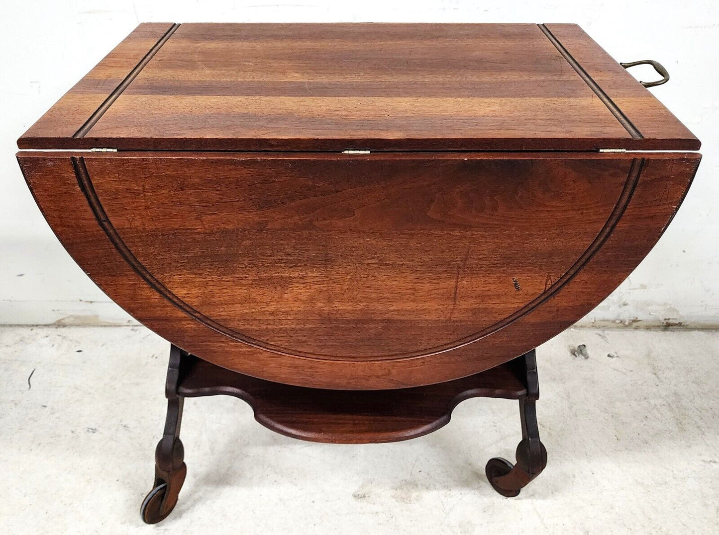 Antique Serving Cart Sideboard Drop Leaf Rolling 1800s