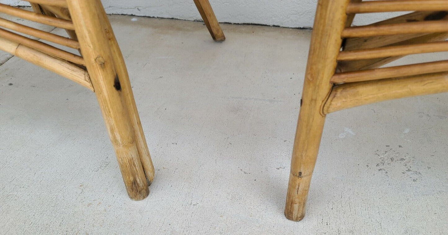 Set of 4 MCM FRANCO ALBINI Style Bamboo Rattan Bentwood Armchairs