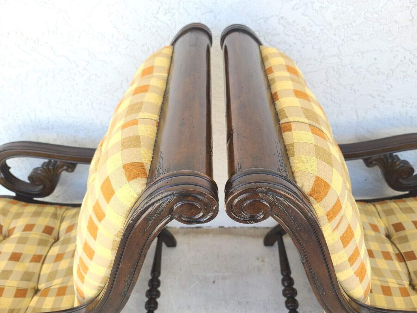 Tufted Regency Style Armchairs By MARGE CARSON