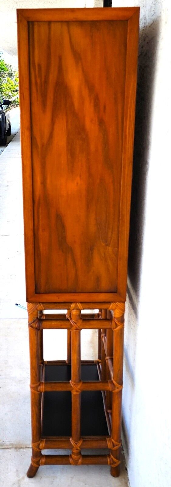 Vintage Bar Cabinet 1970s Bamboo Boho MCM