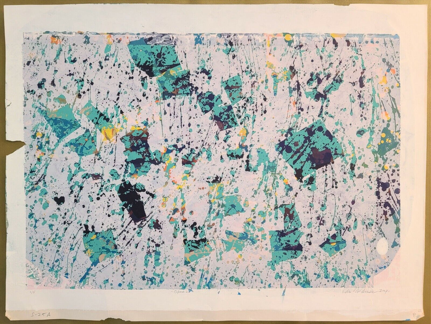 Edward Goldman (1916-2006) Signed "OPUS 2" Abstract Imp Silkscreen Lt Ed 1/5
