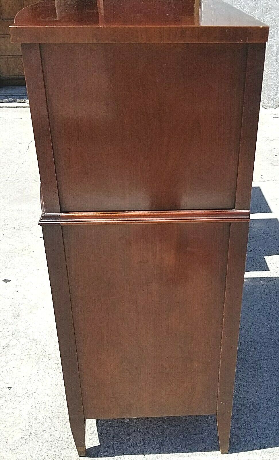 Antique VANLEIGH FURNITURE of New York Mahogany Federal Style Highboy Dresser