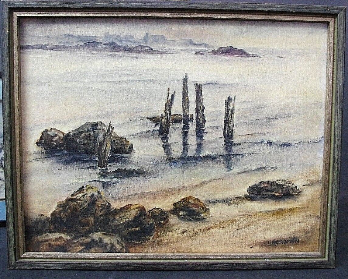 Ilse Dilloff Bergman Oil Painting on Canvas Original Signed Ocean Bay