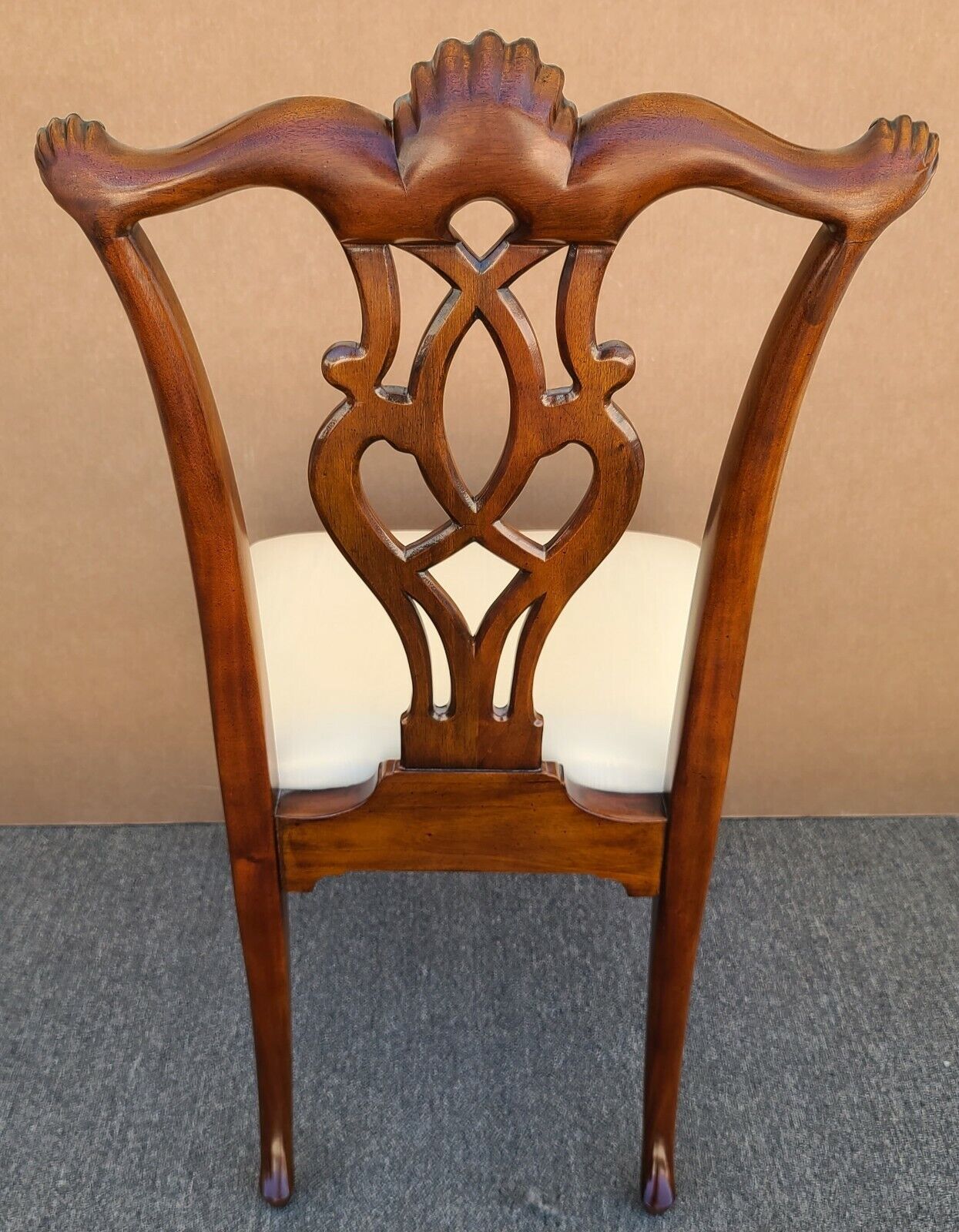 MAITLAND SMITH Chippendale Ball & Claw Mahogany Brass Dining Desk Accent Chair