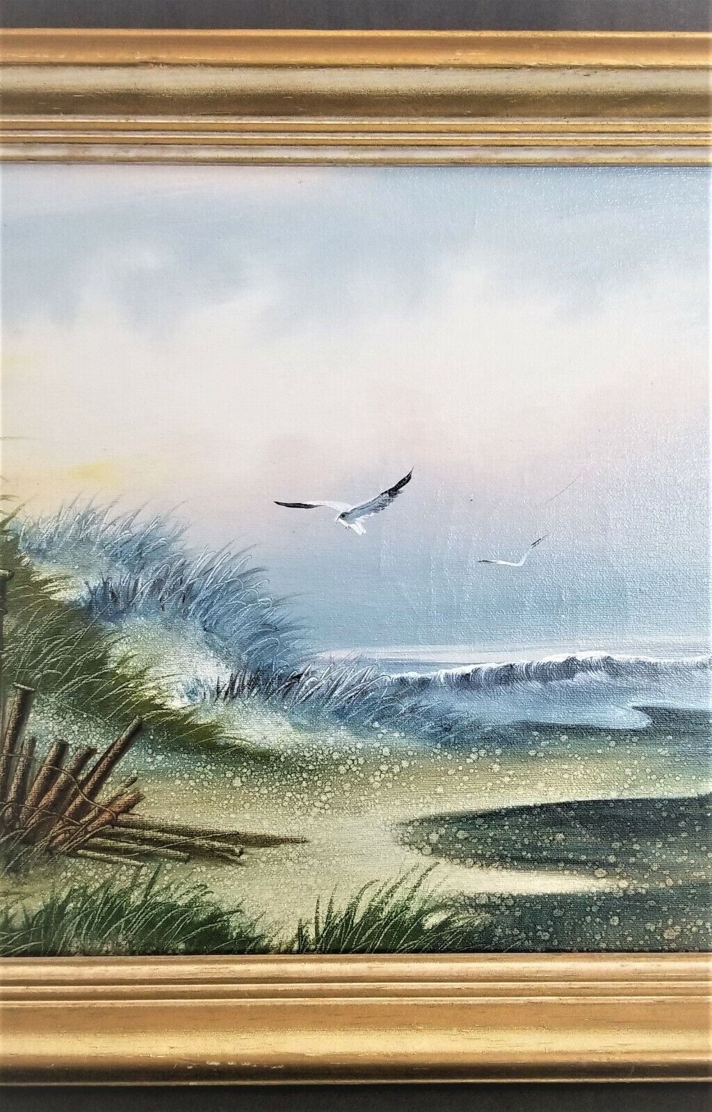 Signed W ZELLER Acrylic on Canvas Framed Seascape Painting