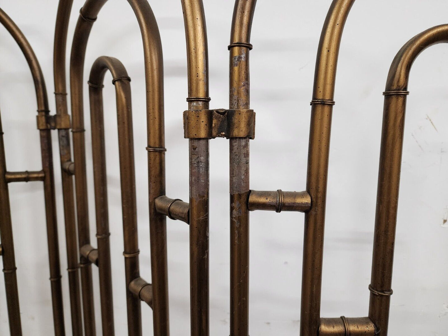 Vintage Room Divider Screen Paravant Regency Steampunk Steel