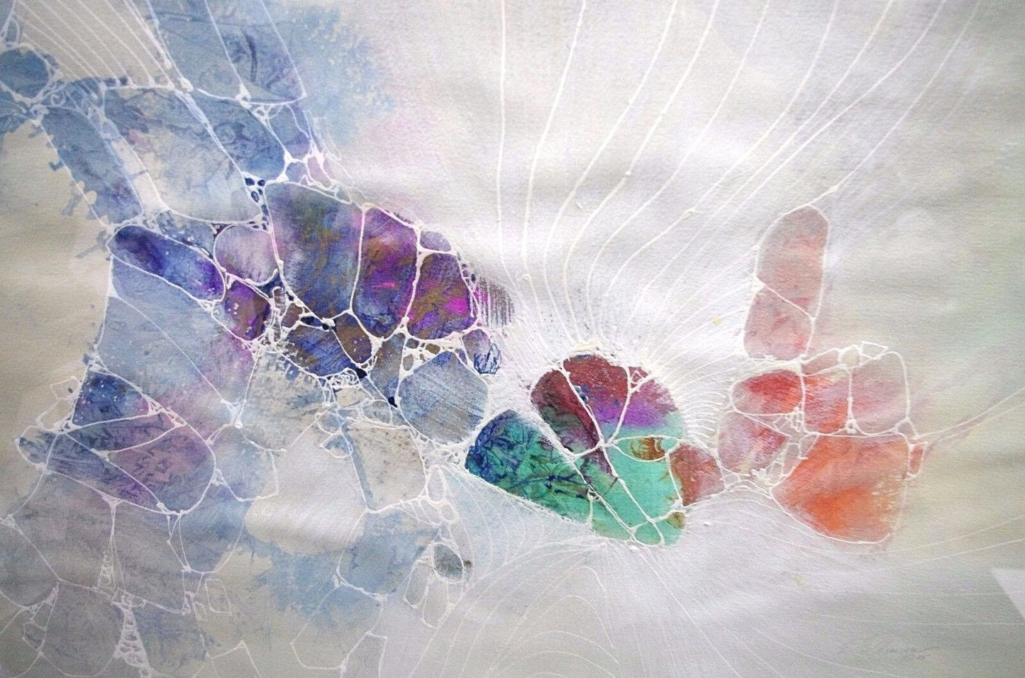 Edward Goldman 1985 Abstract Acrylic Painting Artist Signed