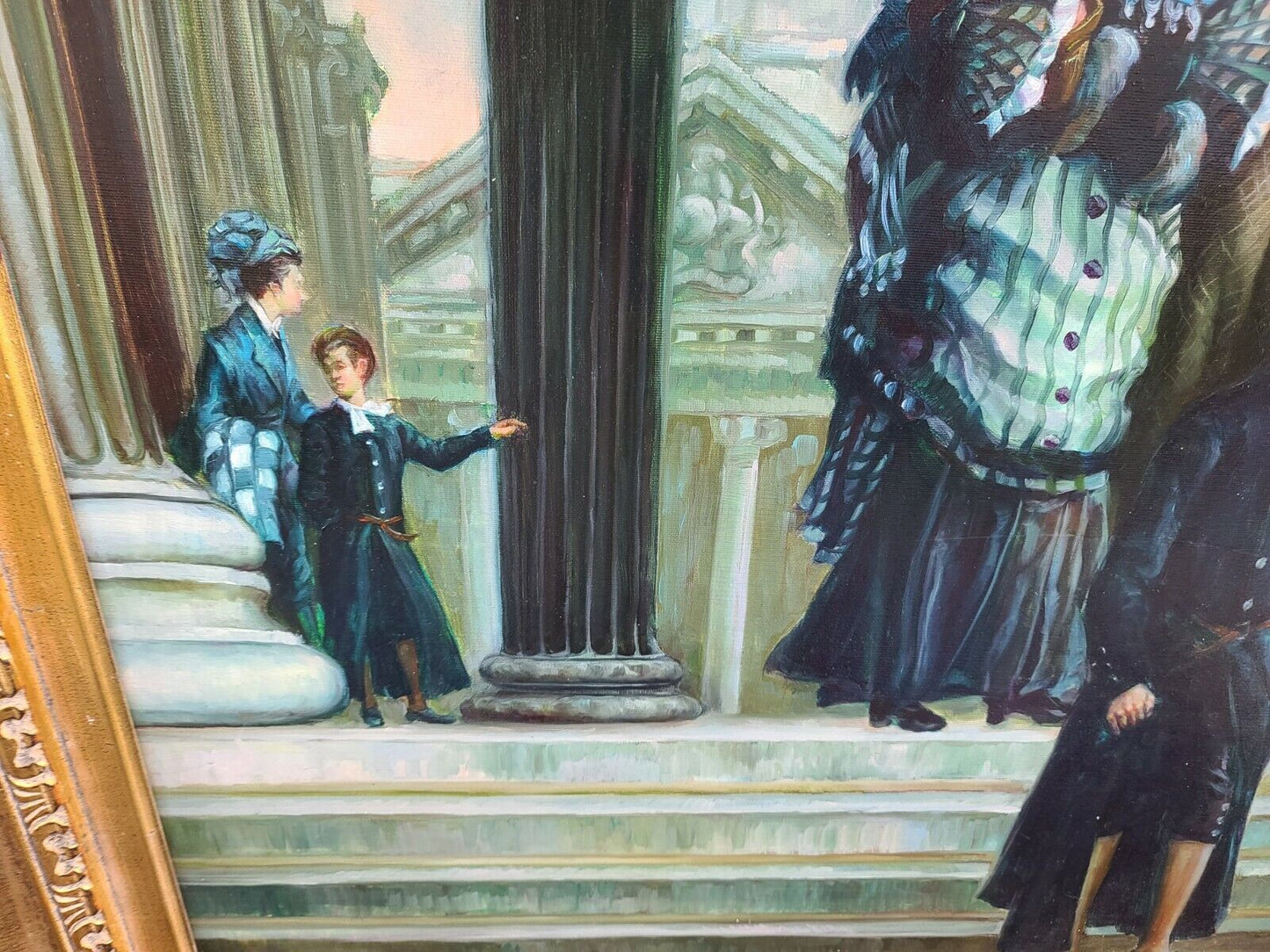 Signed E. R. BRETT Original Oil Painting Framed on Canvas