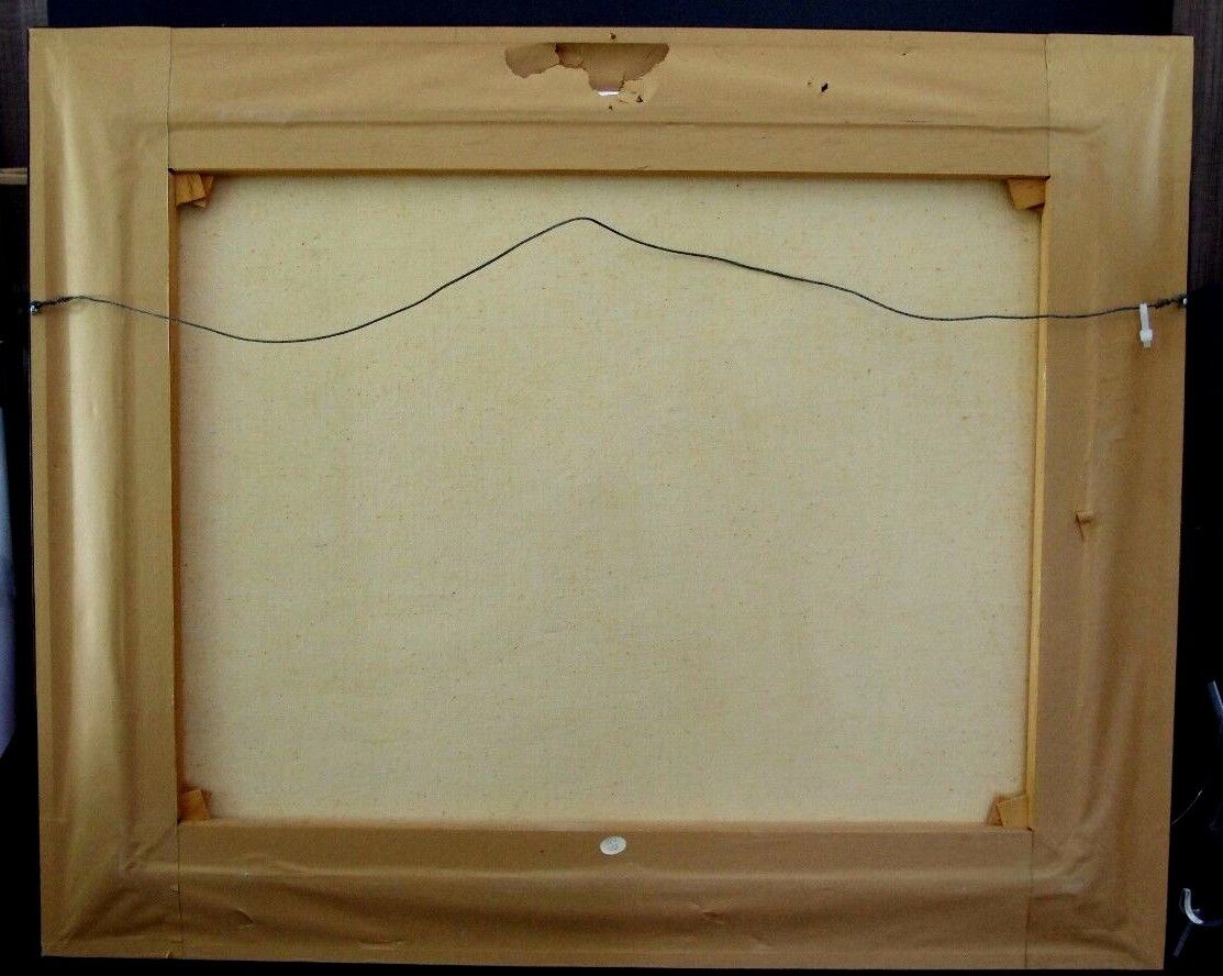 Vtg Asian Original Oil PAINTING Chinese Tai O on Lantau Island Signed " MAK "