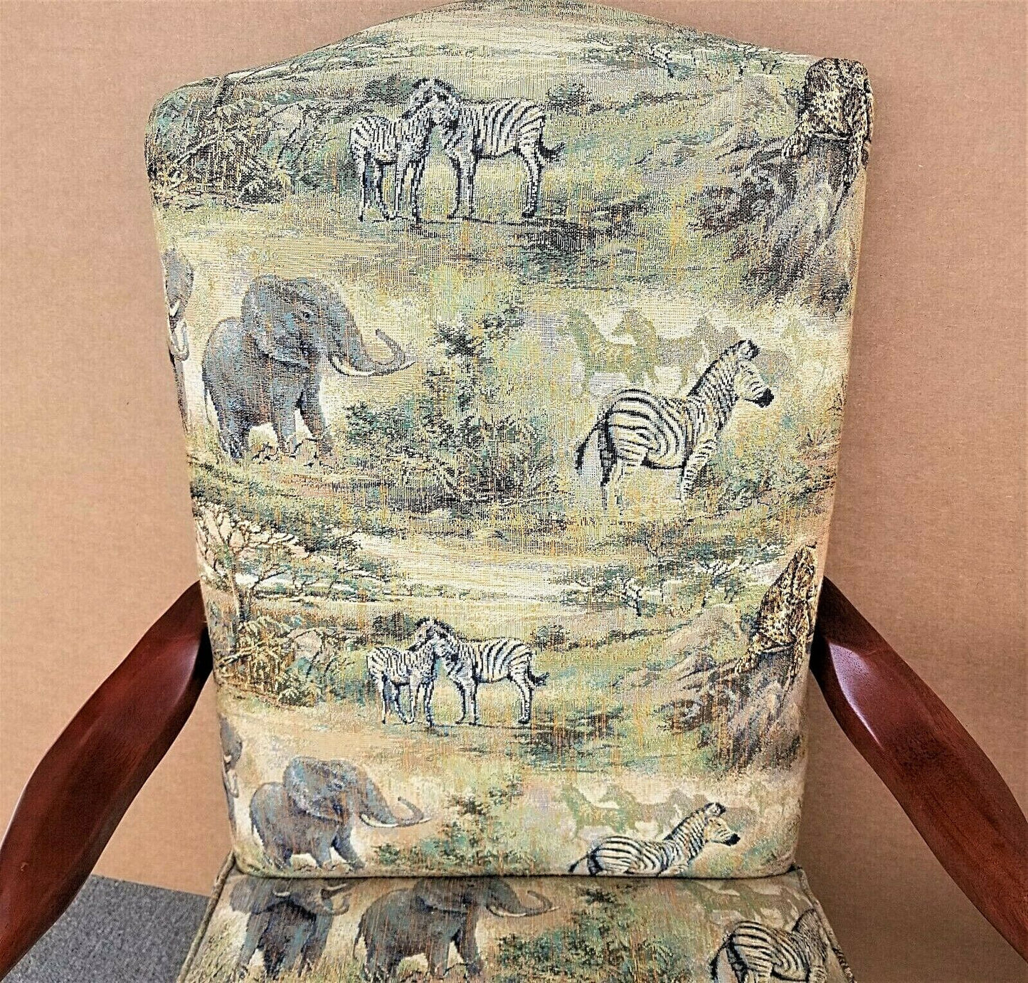 Pair of African Safari Style Accent Dining Armchairs by BEST CHAIR COMPANY
