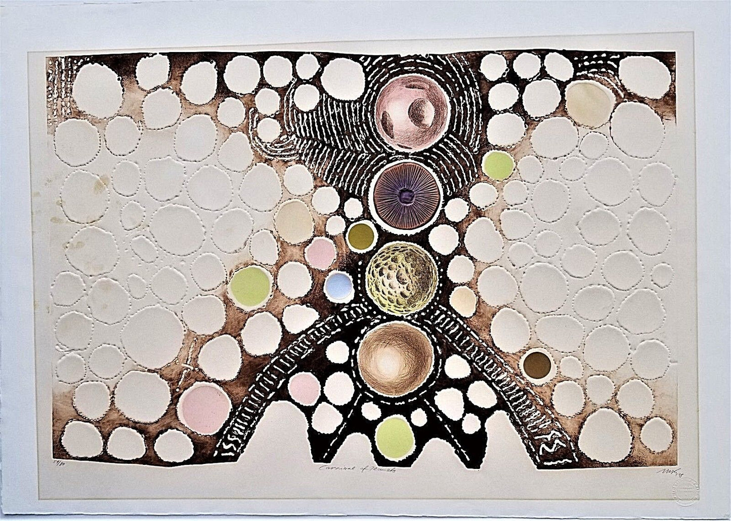 '78 Mikulas Kravjansky "CARNIVAL OF PLANETS" Ltd Ed 54/80 Signed Stamped Etching