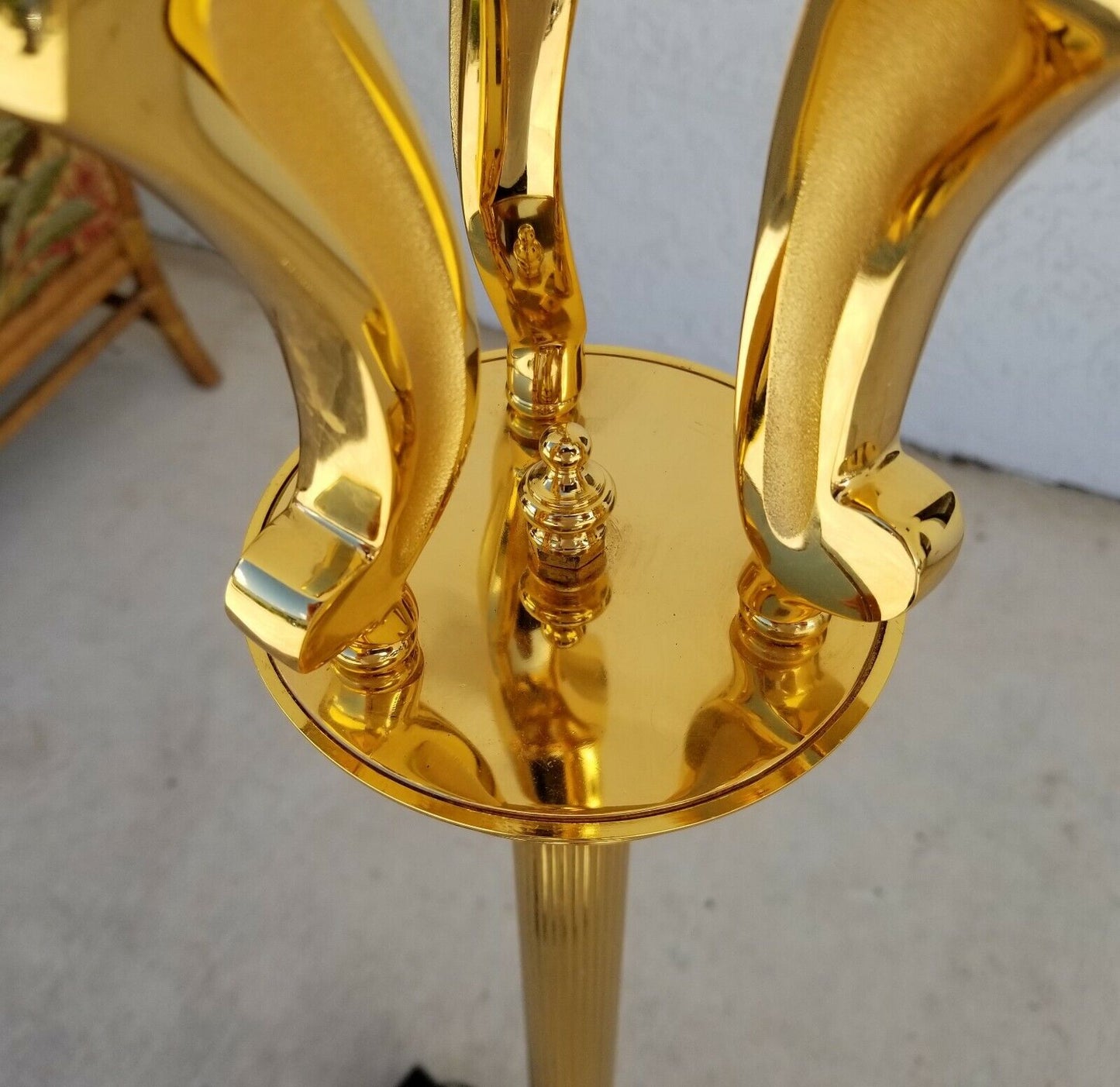 62" Modern Hollywood Regency Solid Brass Floor Lamp with Foot Switch