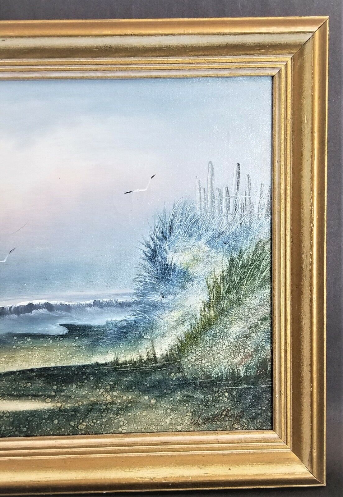 Signed W ZELLER Acrylic on Canvas Framed Seascape Painting