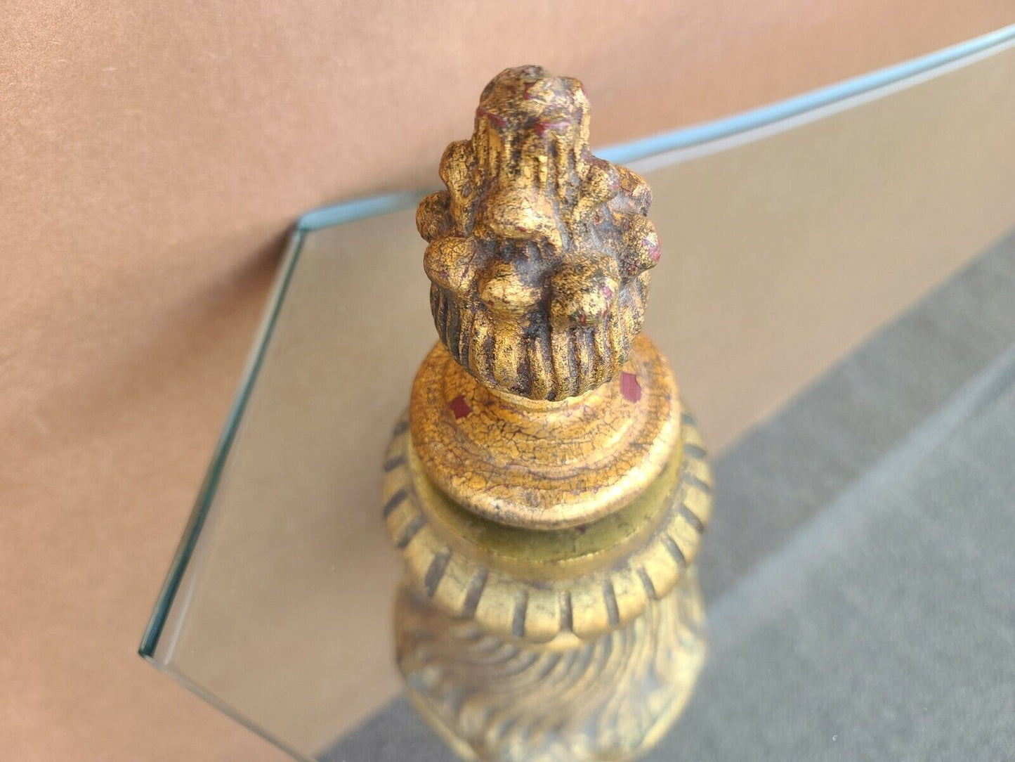 Vintage FRANCISCO HURTADO Hollywood Regency Glass Giltwood Coffee Cocktail Table