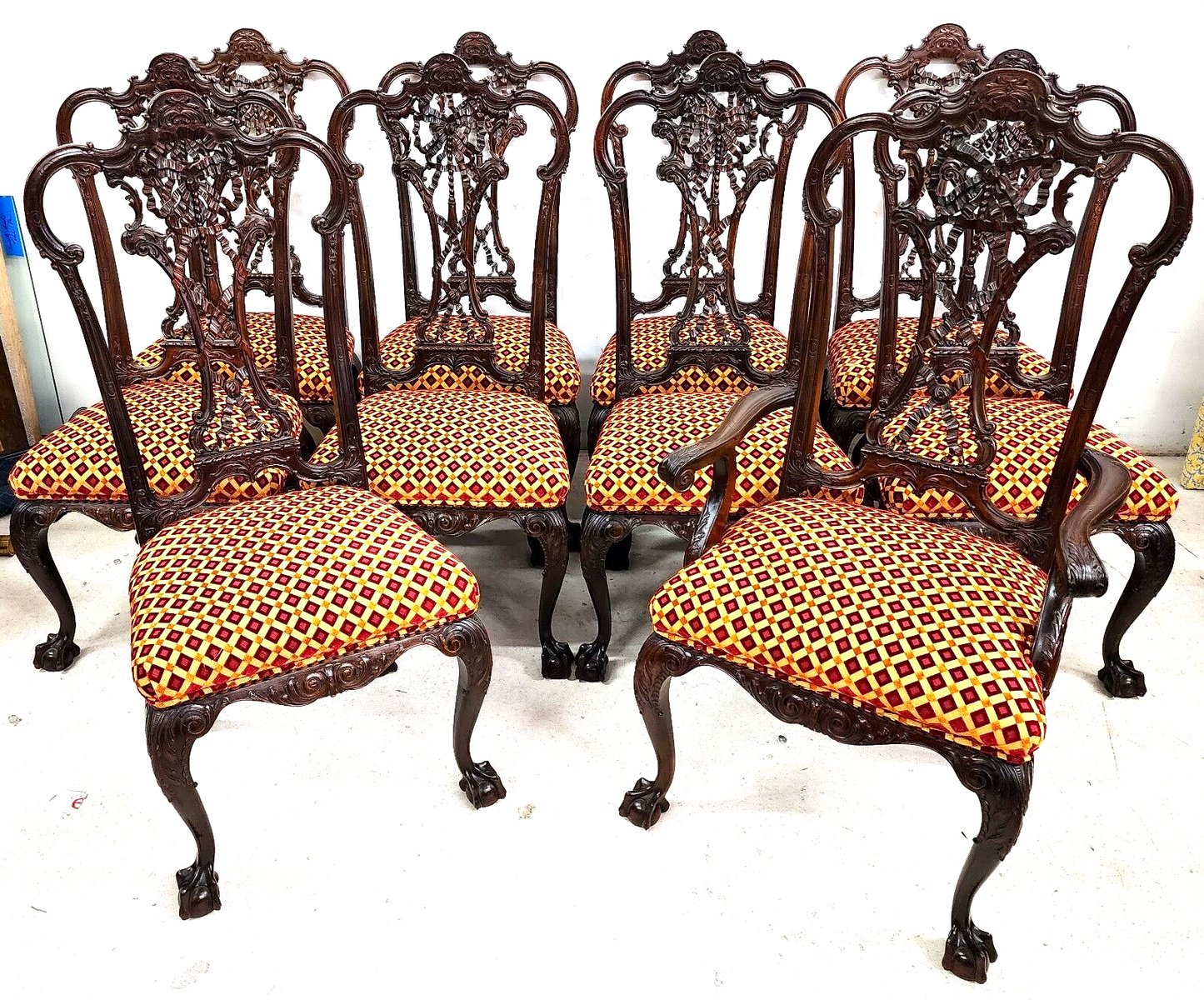 (10) Antique Chippendale Dining Chairs Mahogany as Featured in FORBES Magazine